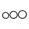 Wide O Silicone Cockring Set of 3 - L/XL/XXL - Black